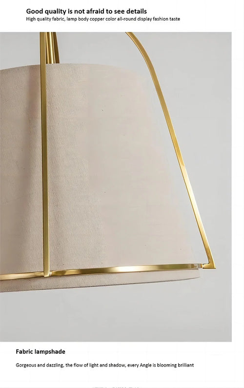 Minimalist fabric chandelier for restaurant and bar - vue 7 sur 7