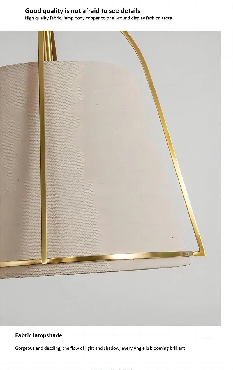 Minimalist fabric chandelier for restaurant and bar - vue 6 sur 7
