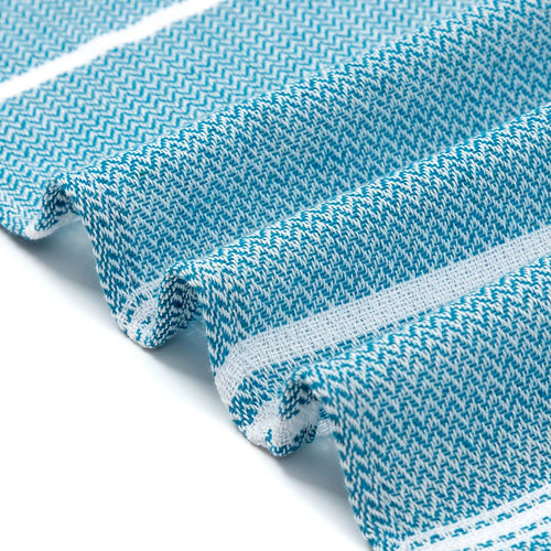 Turkish cotton beach towel with stripes and fringes, absorbent - vue 7 sur 7