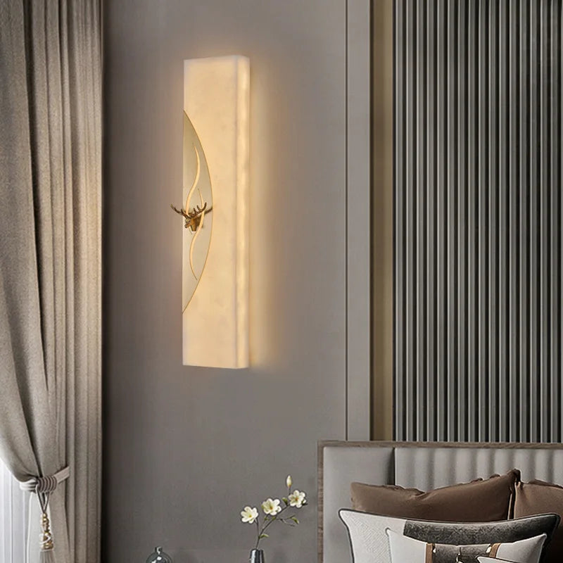 Modern Chinese style decorative marble wall light - vue 4 sur 6