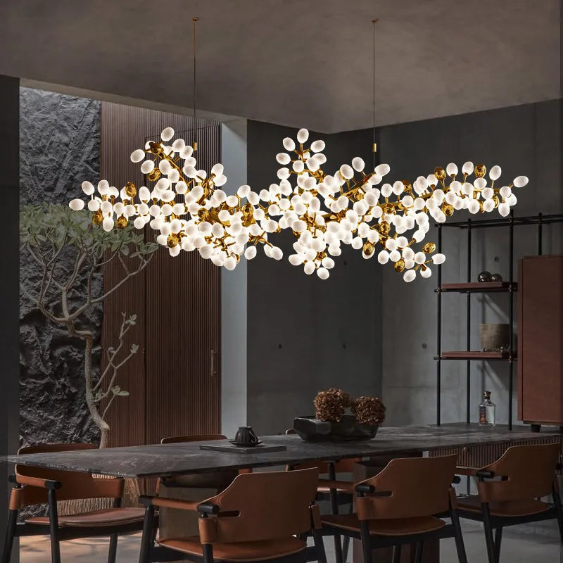 Luxury postmodern white glass chandelier
