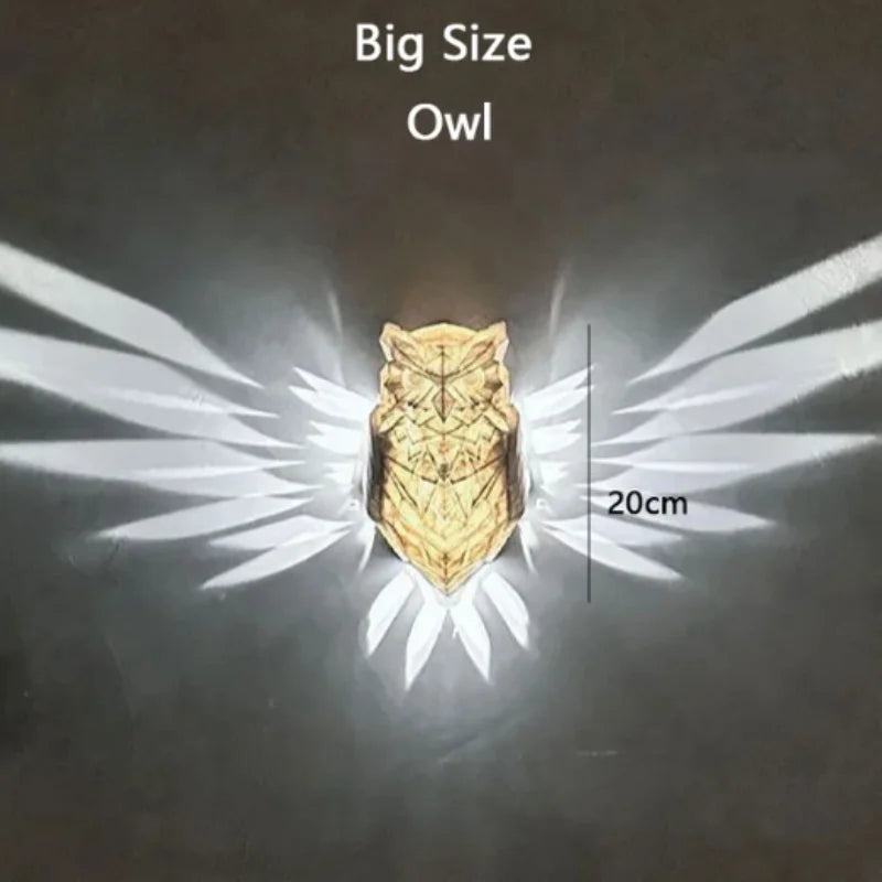 Creative LED wall light owl eagle decorative lamp for home - vue 9 sur 13