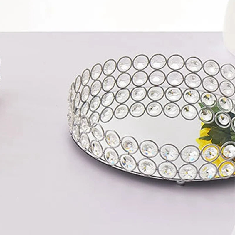 Round glass tray for storage and decoration - vue 3 sur 6