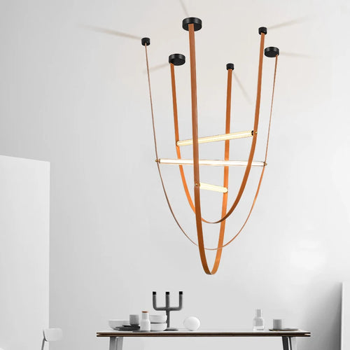 Creative minimalist postmodern glass tube LED pendant light - vue 2 sur 14