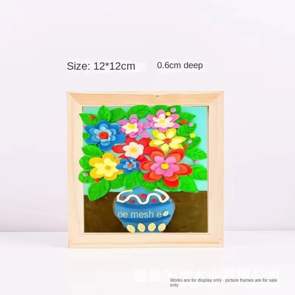 Creative wooden clay frame for children and decoration - vue 5 sur 6