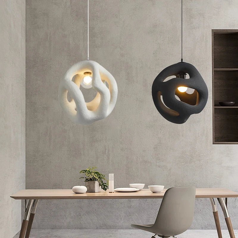High-end wabi-sabi resin LED pendant light