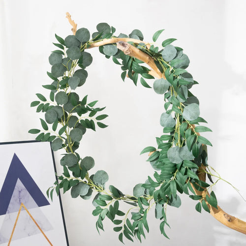 Artificial eucalyptus vine silk plant for indoor and outdoor decoration - vue 5 sur 6