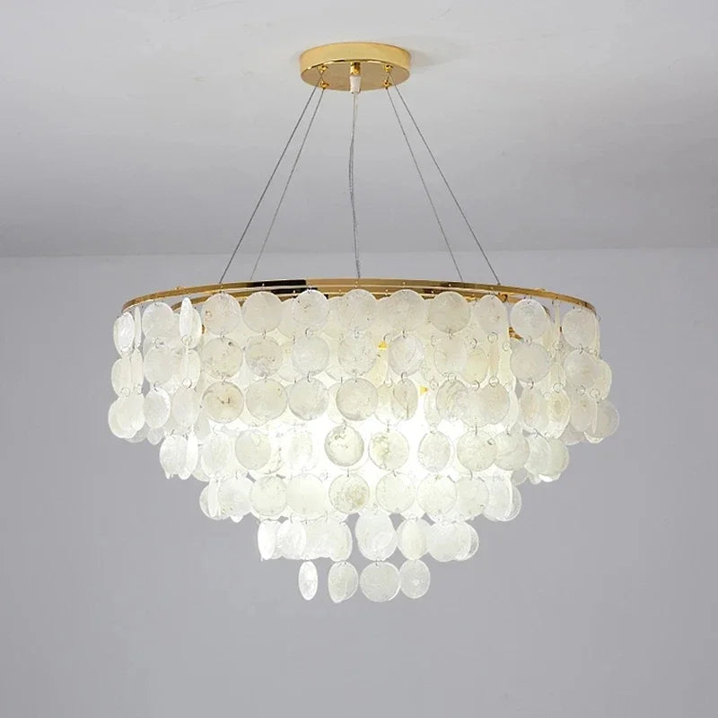 Nordic shell chandelier with LED light