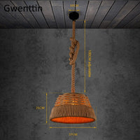Retro hemp pendant light for industrial and artistic decor