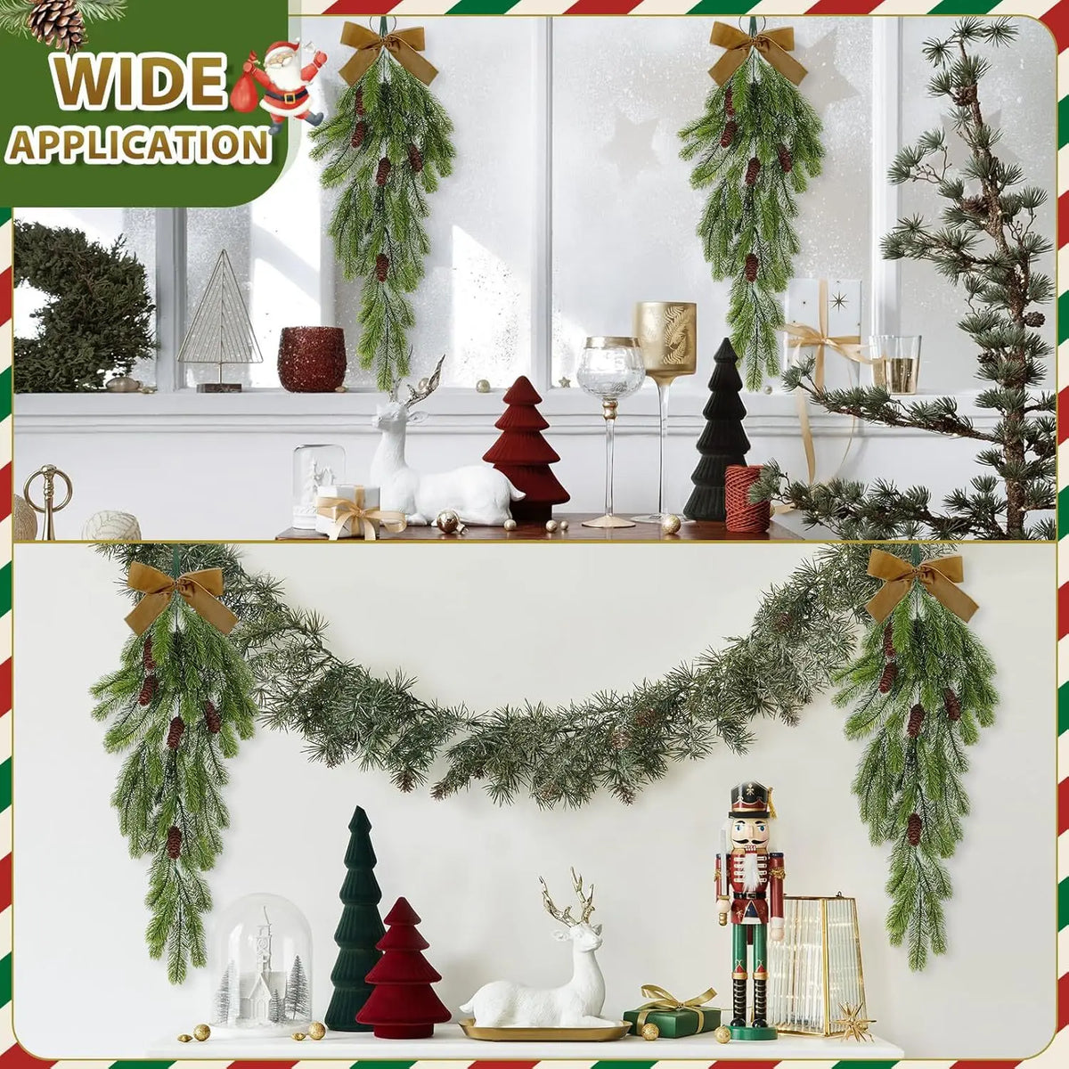 Artificial pinecone garland for Christmas decorations - vue 5 sur 8