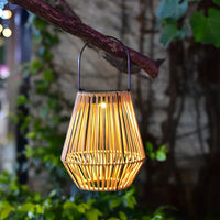 Solar rattan lantern for balcony and decorative garden