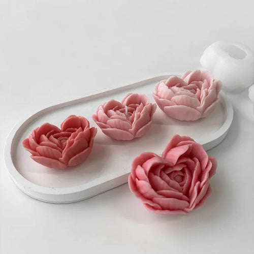 silicone love flower mold for candles and soap DIY - vue 3 sur 9