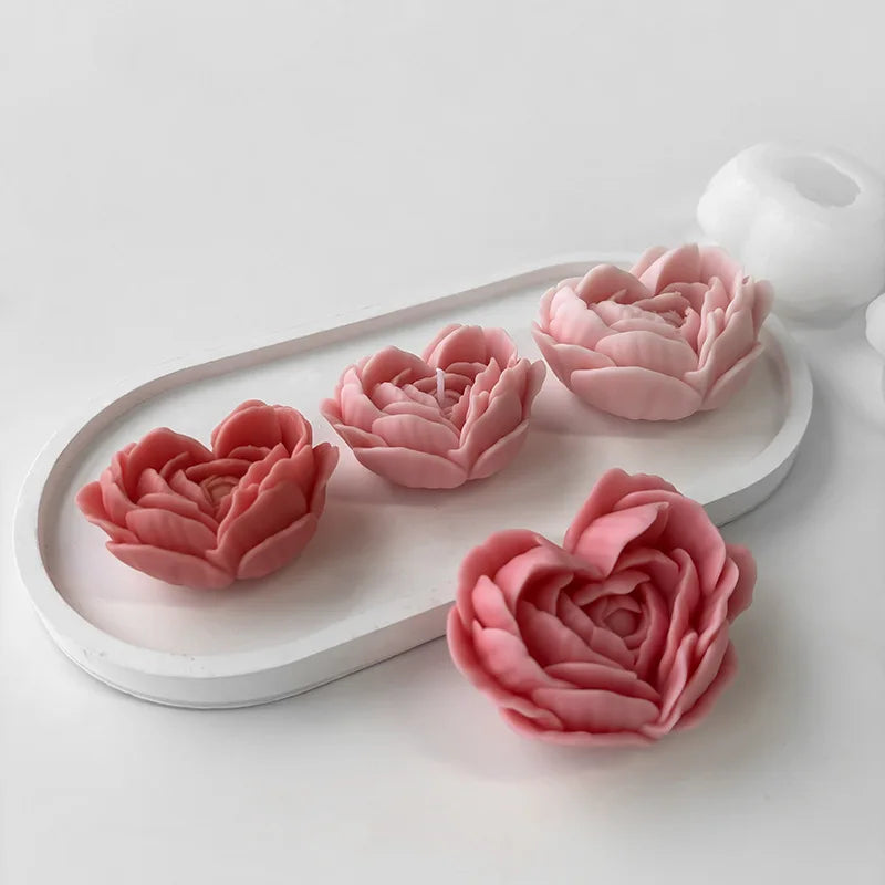 silicone love flower mold for candles and soap DIY