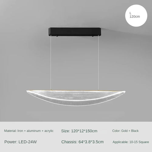 Modern designer iron and acrylic pendant light for a luxury atmosphere - vue 9 sur 8