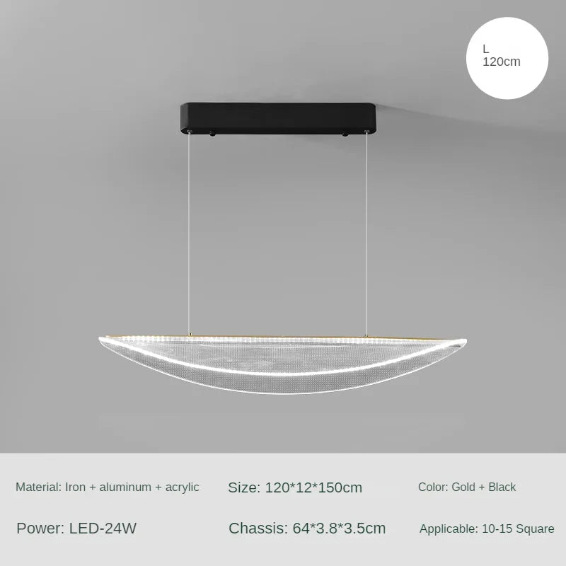 Modern designer iron and acrylic pendant light for a luxury atmosphere - vue 8 sur 8