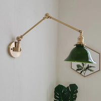 Iwhd copper wall light with rotating long swing arm