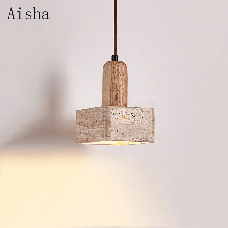 Natural stone pendant light Scandinavian style for interior decoration