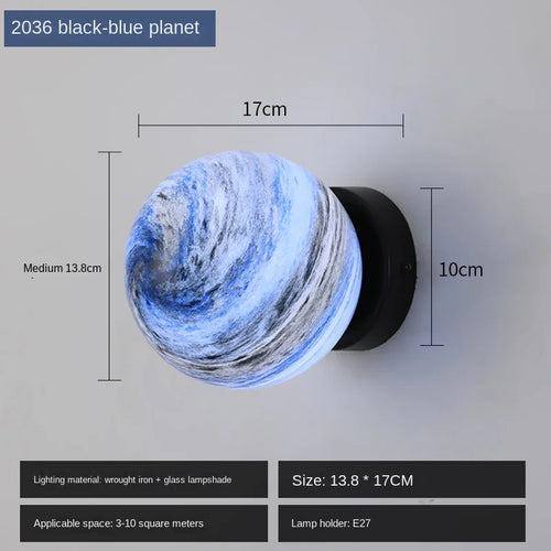 Modern minimalist planet ball ceiling light for European interiors - vue 9 sur 9