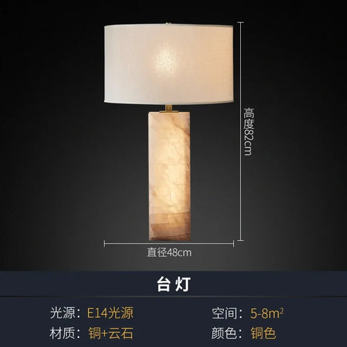 Modern natural marble LED chandelier - vue 7 sur 7