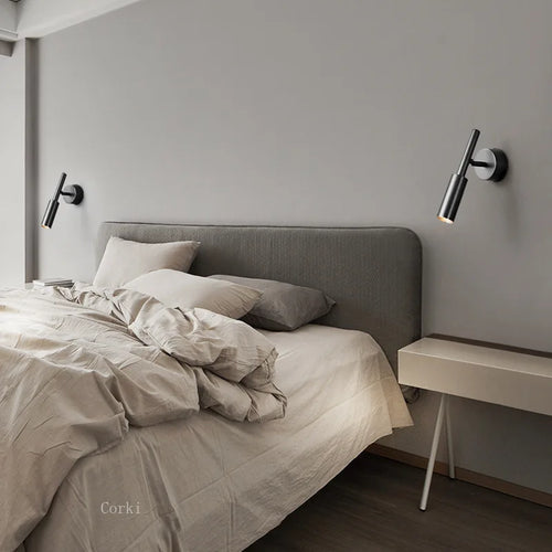 minimalist adjustable wall light for reading modern design - vue 4 sur 8