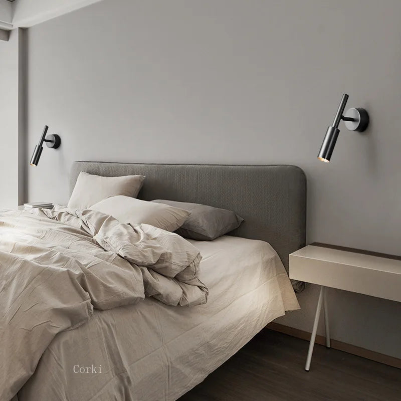 minimalist adjustable wall light for reading modern design - vue 3 sur 8