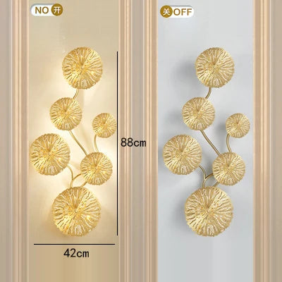 Modern gold LED wall light for interior decoration
