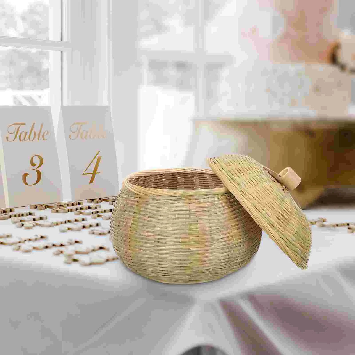 woven wicker storage basket for eggs and fruit