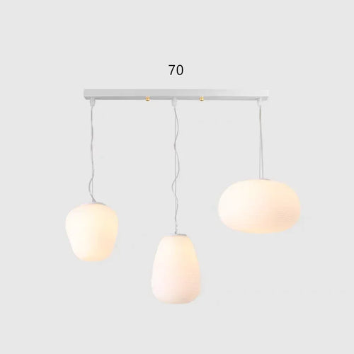 Modern Japanese style glass LED pendant light for elegant interiors - vue 10 sur 14