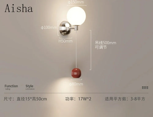 Retro medieval style LED wall light for interior decoration - vue 6 sur 9