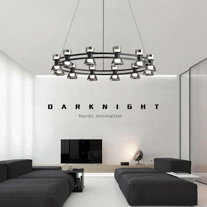 Creative copper and glass chandelier modern design