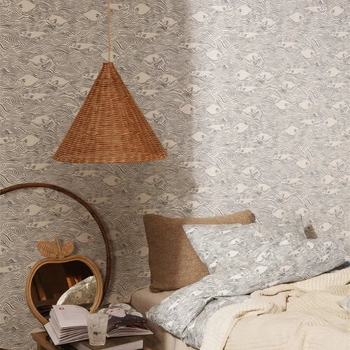 Hand-knitted rattan pendant light with minimalist shade - vue 4 sur 16