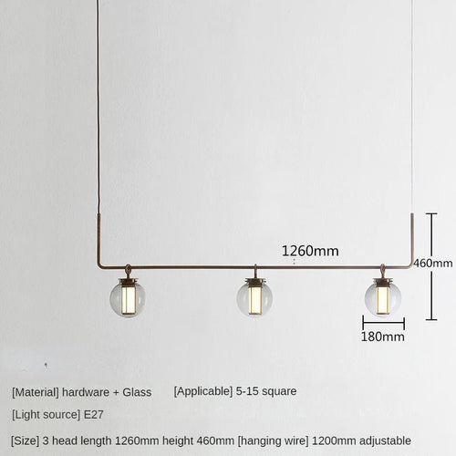 Minimalist glass pendant light for bar and restaurant - vue 10 sur 9