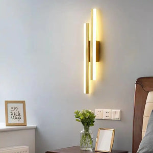 Luxury modern two-head vertical LED wall light