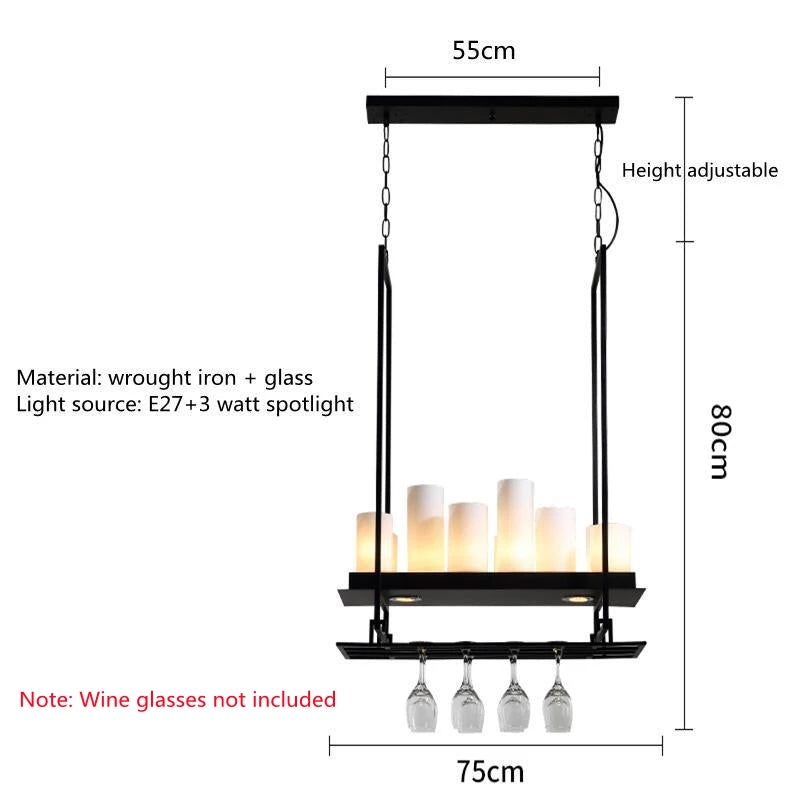 Nordic luxury dining room LED glass chandelier for kitchen island and living room - vue 14 sur 20