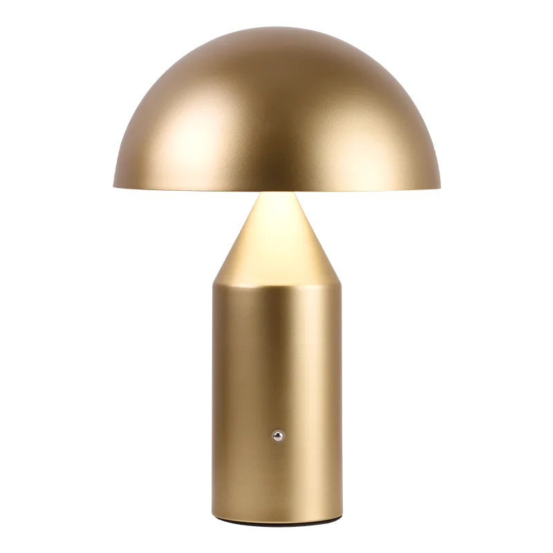 Portable mushroom LED table lamp with rechargeable touch switch night light for dining room, bedroom, and bedside - vue 9 sur 9