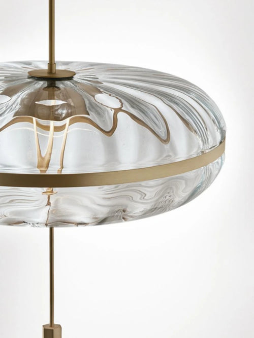 Nordic design circular glass chandelier for bars and restaurants - vue 5 sur 7
