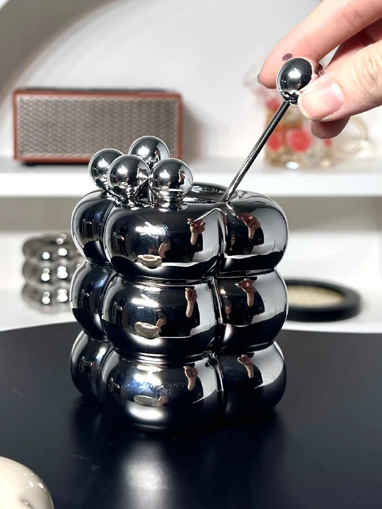 stainless steel fruit fork with storage holder
