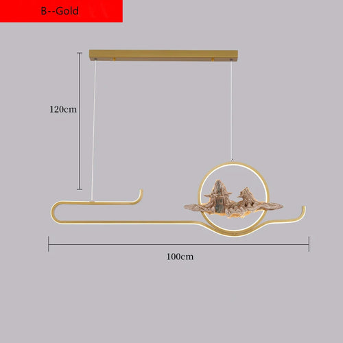 Chinese style pendant light for a zen and modern atmosphere - vue 11 sur 14