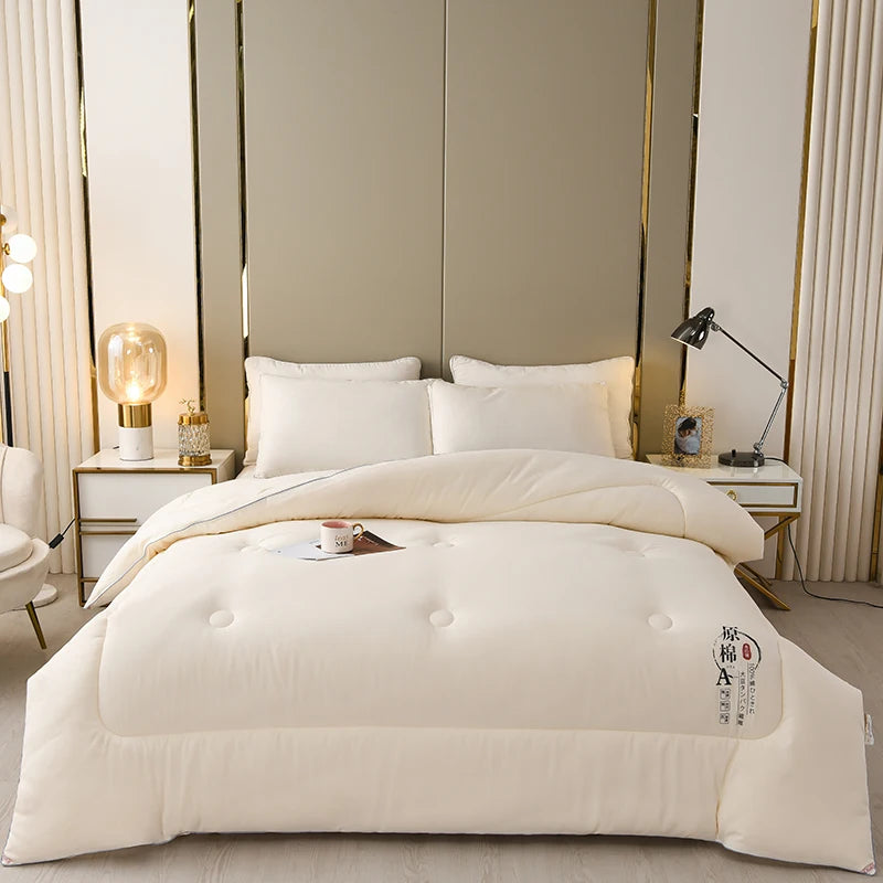 Cotton Comforter Duvet Insert - Quilted White Comforters Queen Size, All Season Down Alternative Queen Size Bedding Comforter - vue 1 sur 10
