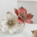 Artificial glitter Christmas flower for tree decorations 1 piece