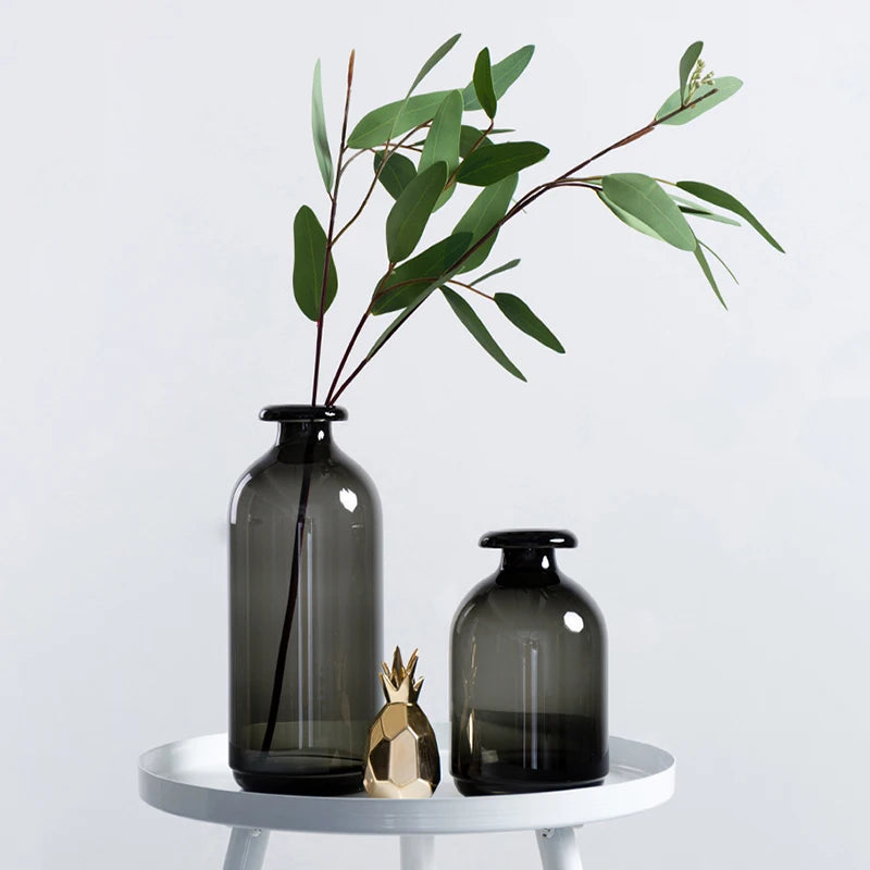 Nordic glass vase for flowers modern interior decoration