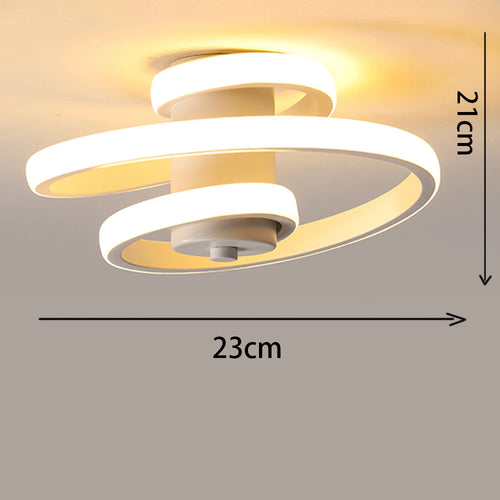 modern spiral LED ceiling light for a minimalist interior - vue 9 sur 8