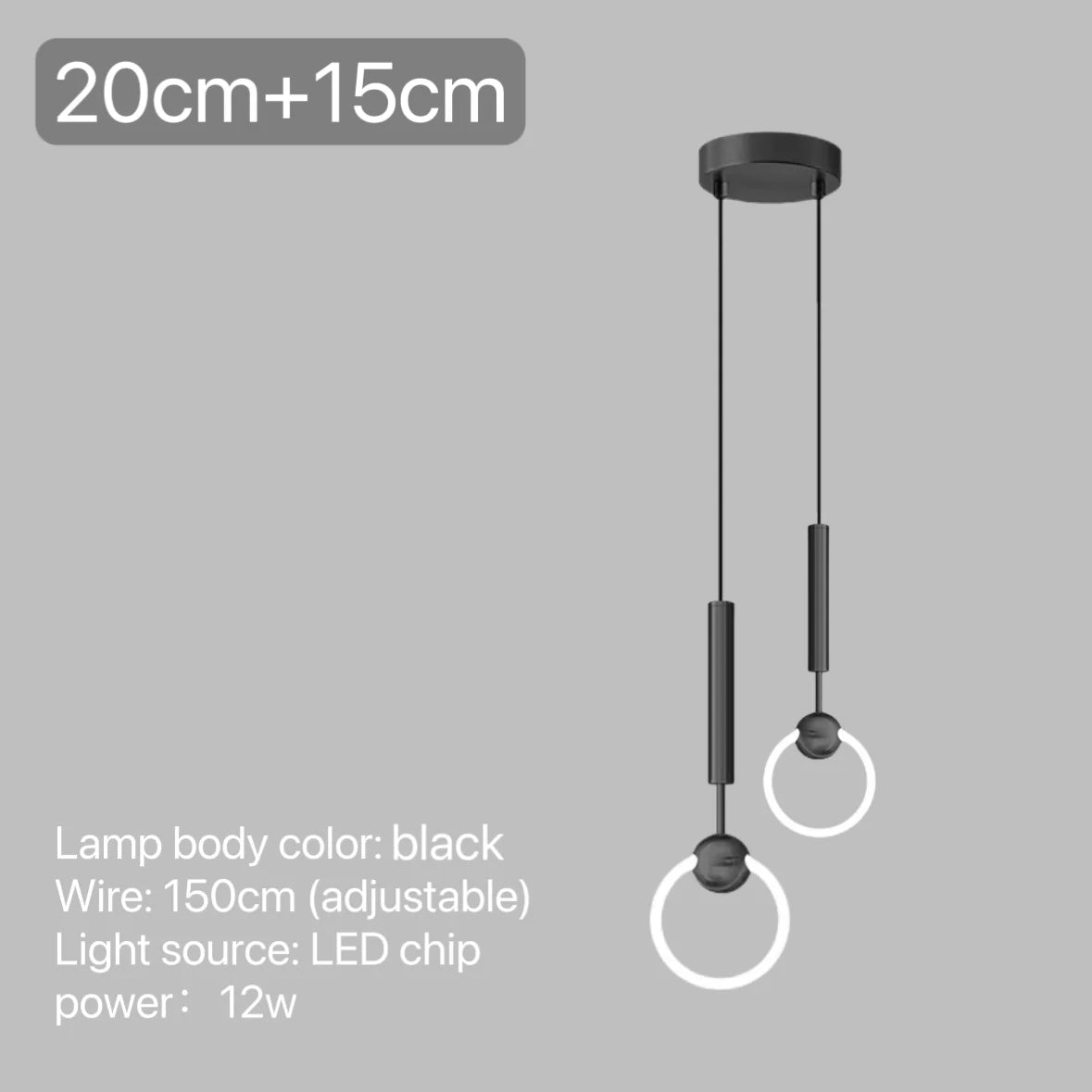 Modern nordic ring LED pendant light