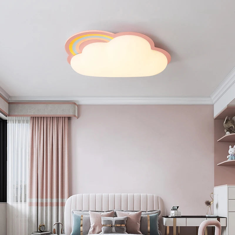 Rainbow cloud ceiling light for children's bedroom creative decor