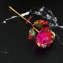 Decorative golden metal artificial rose to give as a gift