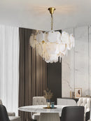 Natural marble and copper chandelier for elegant interior decoration