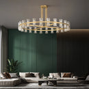 Classic black and gold crystal pendant light with elegant design