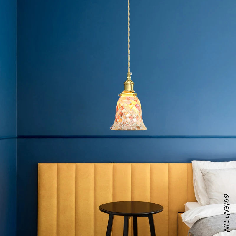 Mediterranean shell pendant light for interior decoration