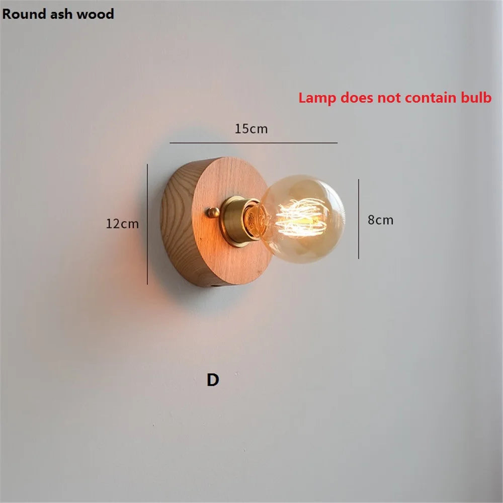 Vintage walnut wall light with pull switch - vue 10 sur 14