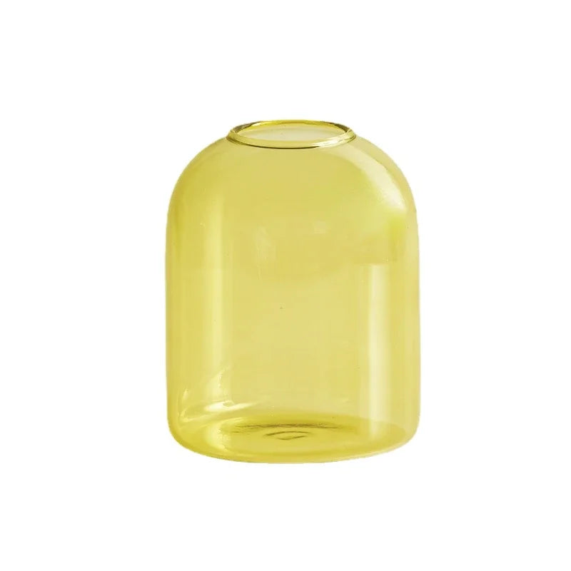Decorative glass candle holder for candles and plants